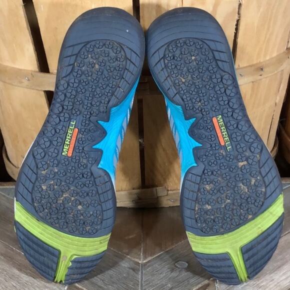 Merrell All Out Fuse J06324 Gray Teal Minimalist Trail Running Shoe Women Size 7 - Picture 9 of 11